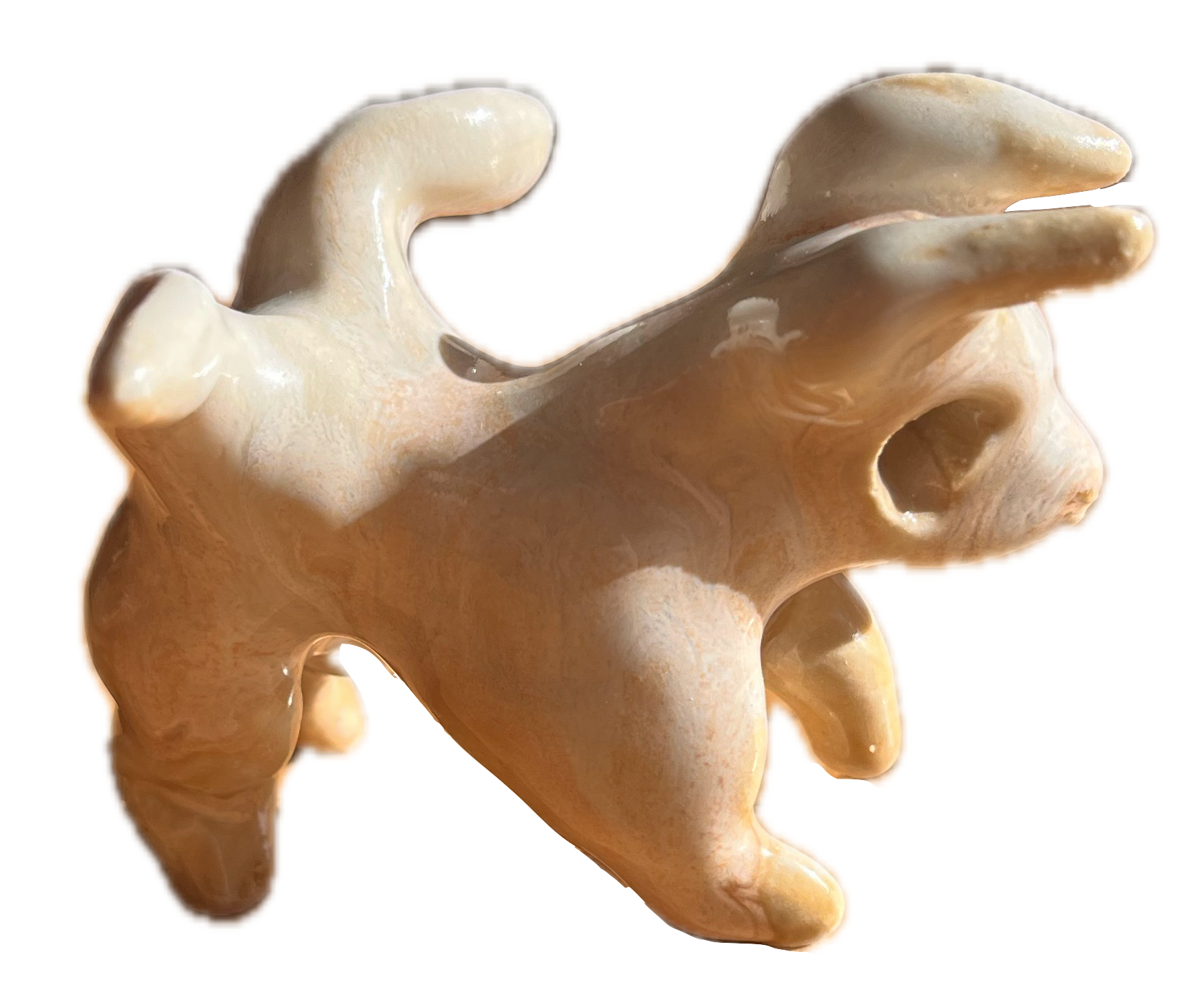 creamsicle angel dog sculpture